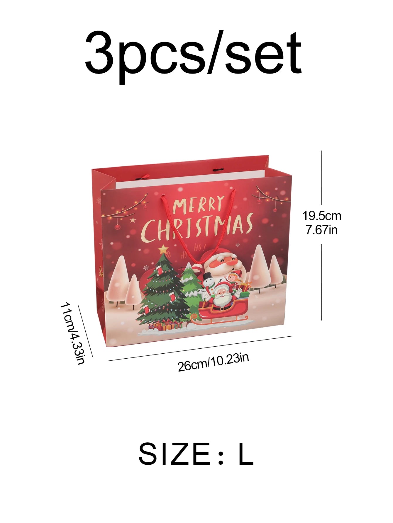 Swiąteczne Torby Prezentowe 3SZT