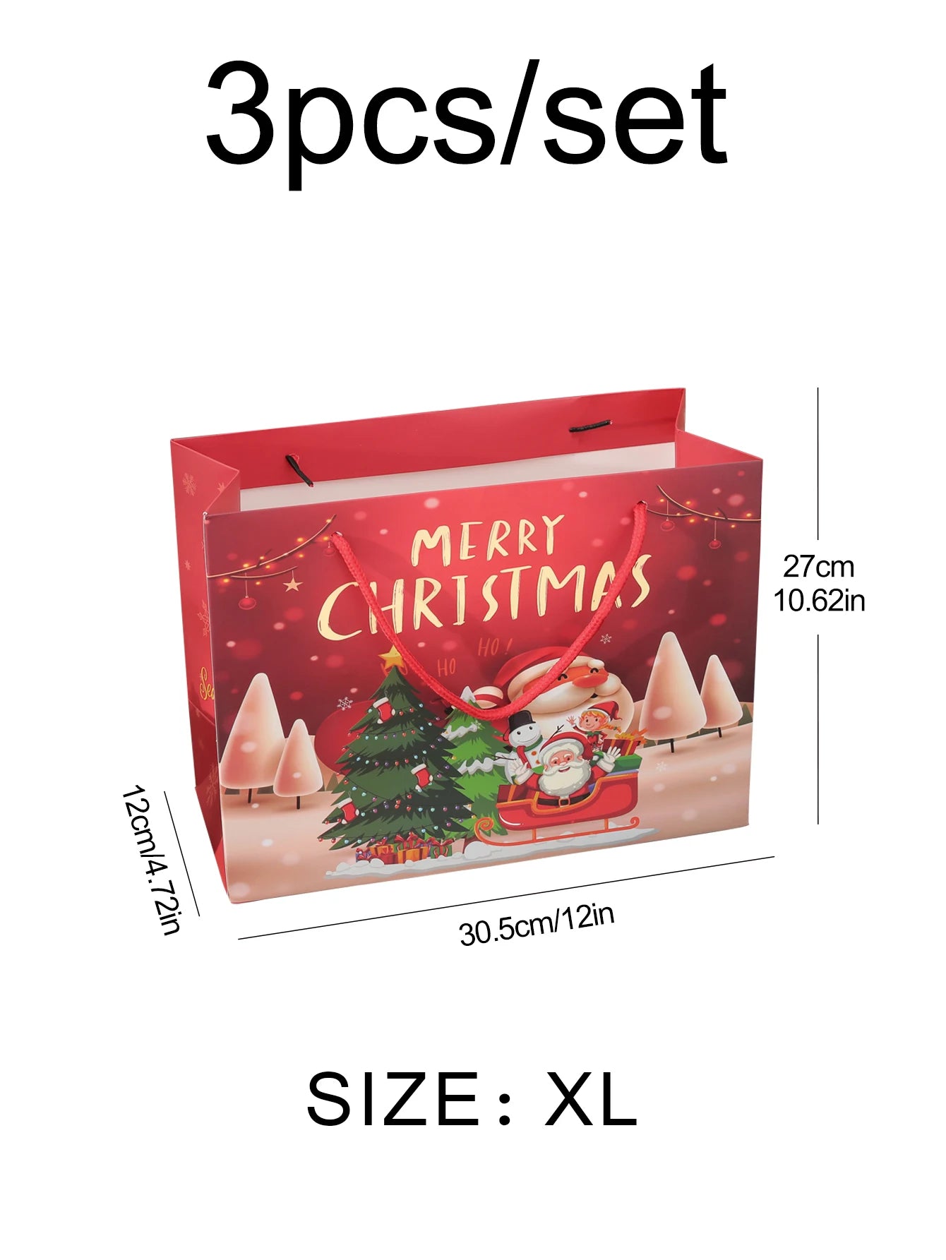 Swiąteczne Torby Prezentowe 3SZT