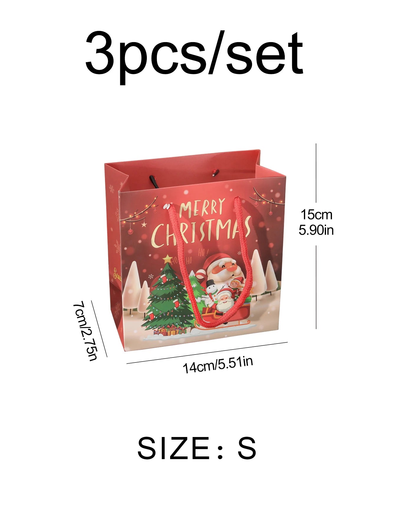 Swiąteczne Torby Prezentowe 3SZT