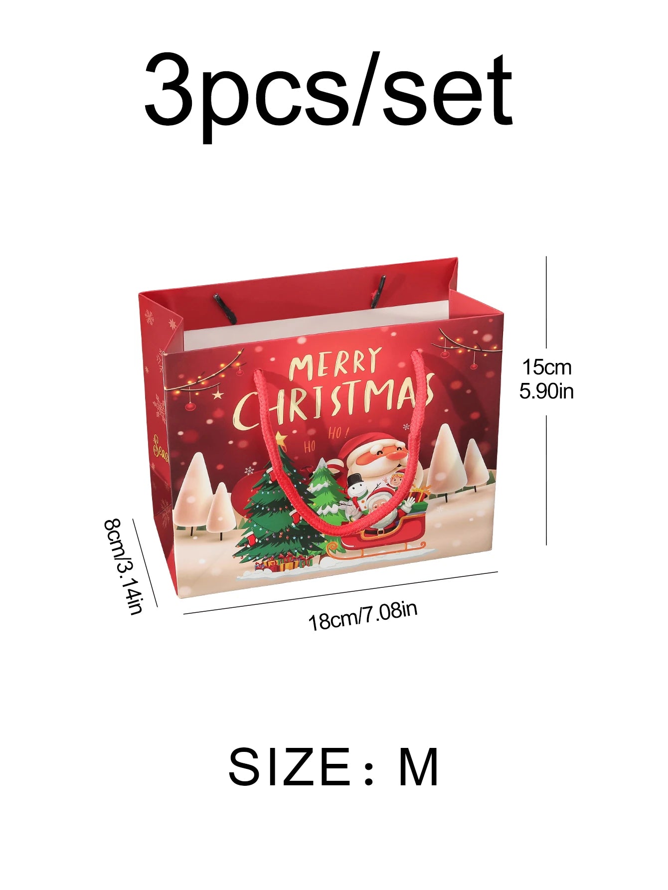 Swiąteczne Torby Prezentowe 3SZT